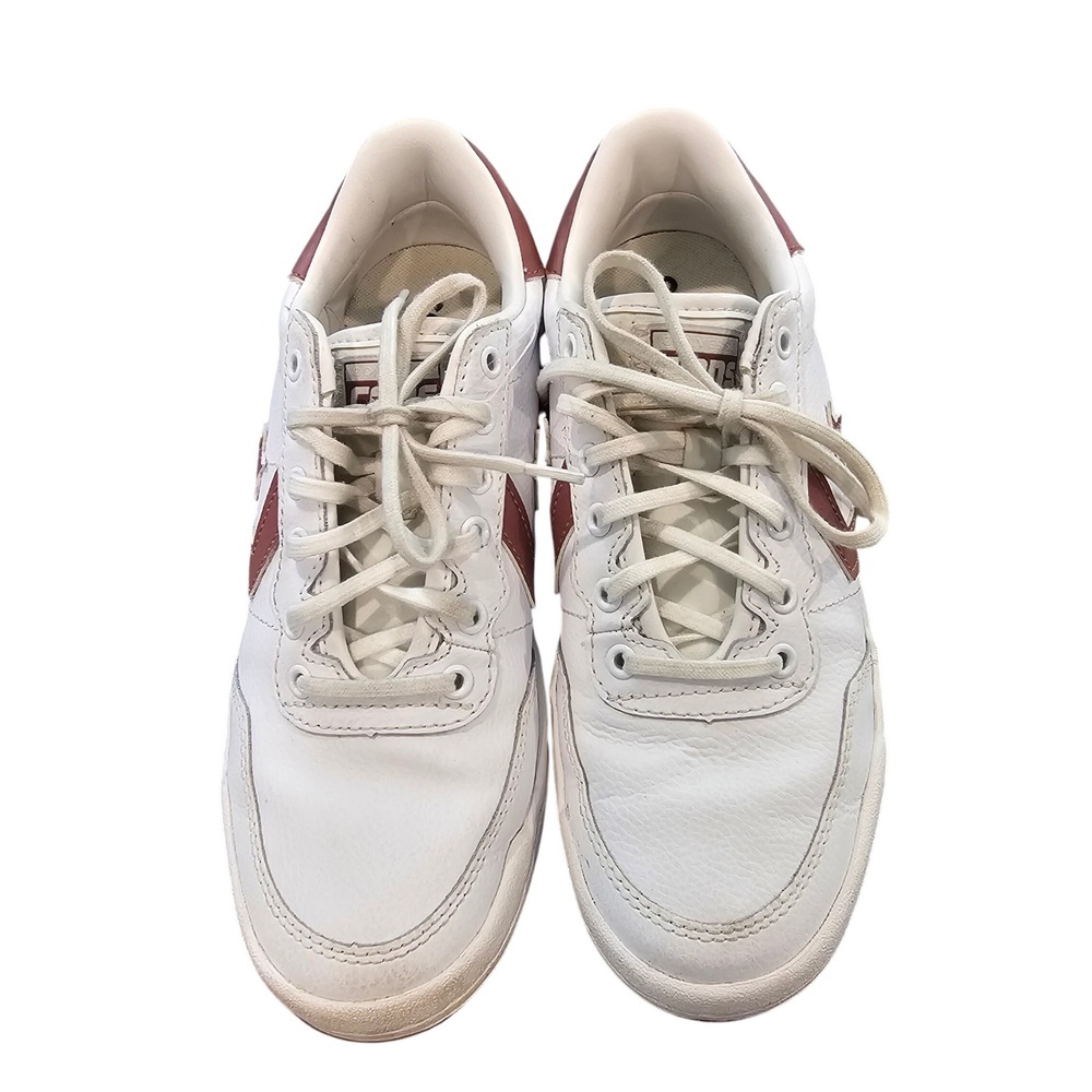 Converse Rival Low White Maroon Leather Sneakers Womens 6.5 Mens 5 - Picture 2 of 5